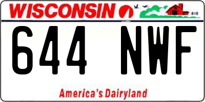WI license plate 644NWF
