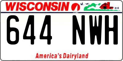 WI license plate 644NWH