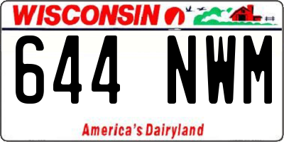 WI license plate 644NWM