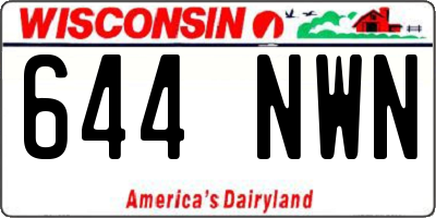 WI license plate 644NWN
