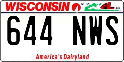 WI license plate 644NWS