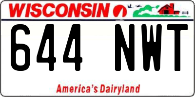WI license plate 644NWT