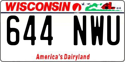 WI license plate 644NWU