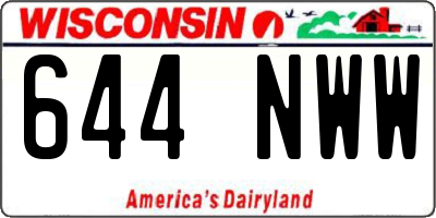 WI license plate 644NWW