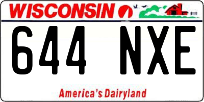 WI license plate 644NXE