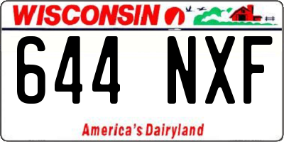 WI license plate 644NXF