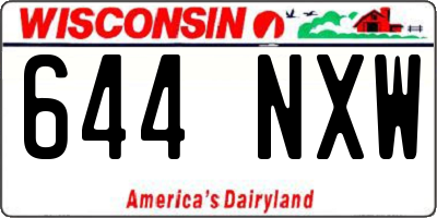 WI license plate 644NXW