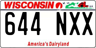 WI license plate 644NXX