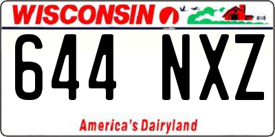 WI license plate 644NXZ