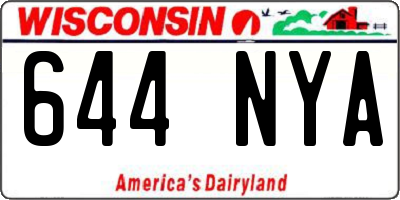 WI license plate 644NYA