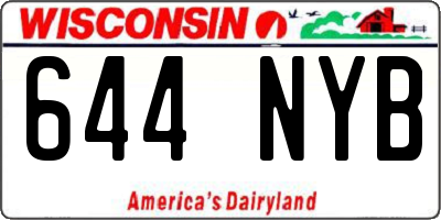 WI license plate 644NYB