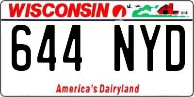 WI license plate 644NYD
