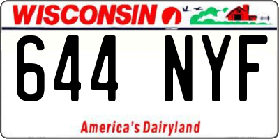 WI license plate 644NYF