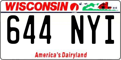 WI license plate 644NYI