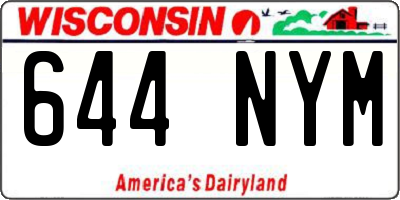 WI license plate 644NYM