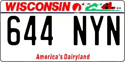 WI license plate 644NYN