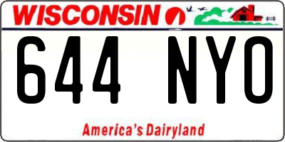 WI license plate 644NYO