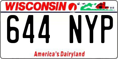 WI license plate 644NYP