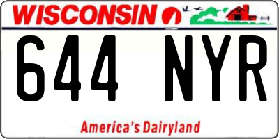 WI license plate 644NYR