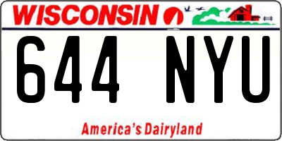WI license plate 644NYU
