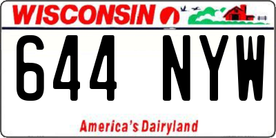 WI license plate 644NYW