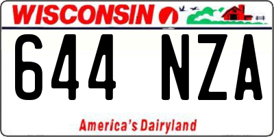 WI license plate 644NZA