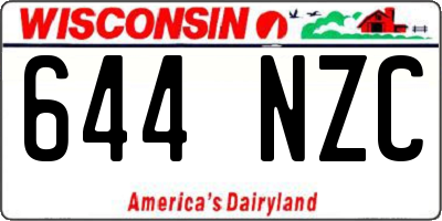 WI license plate 644NZC