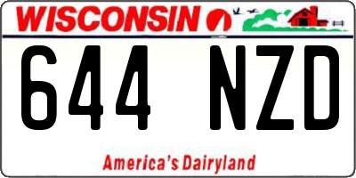 WI license plate 644NZD