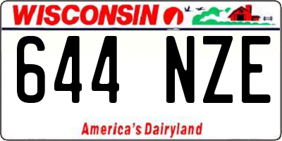 WI license plate 644NZE