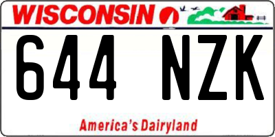 WI license plate 644NZK