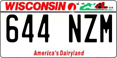 WI license plate 644NZM