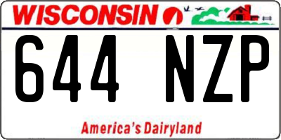 WI license plate 644NZP