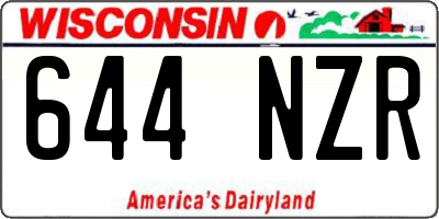 WI license plate 644NZR
