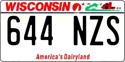 WI license plate 644NZS