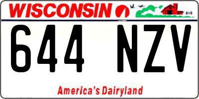 WI license plate 644NZV