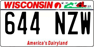 WI license plate 644NZW