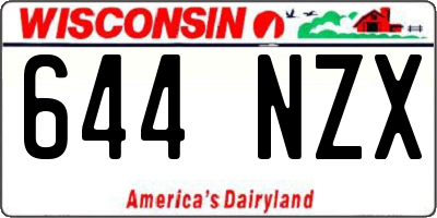 WI license plate 644NZX