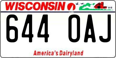 WI license plate 644OAJ