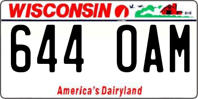 WI license plate 644OAM
