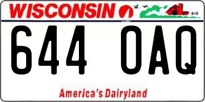 WI license plate 644OAQ