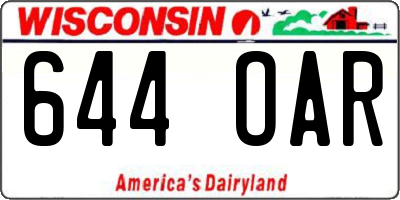 WI license plate 644OAR