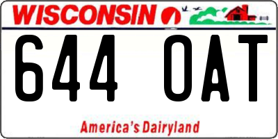 WI license plate 644OAT