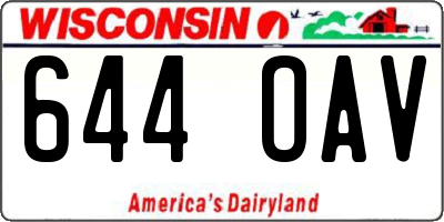 WI license plate 644OAV