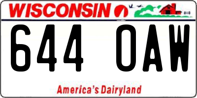 WI license plate 644OAW