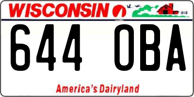 WI license plate 644OBA