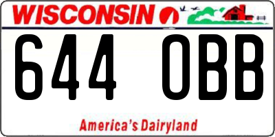 WI license plate 644OBB