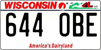 WI license plate 644OBE