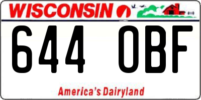 WI license plate 644OBF