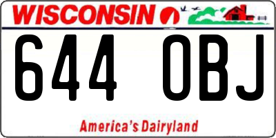 WI license plate 644OBJ