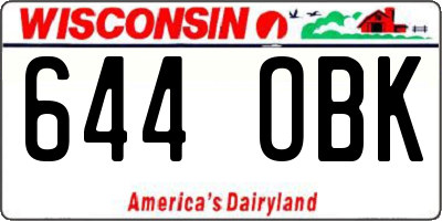 WI license plate 644OBK